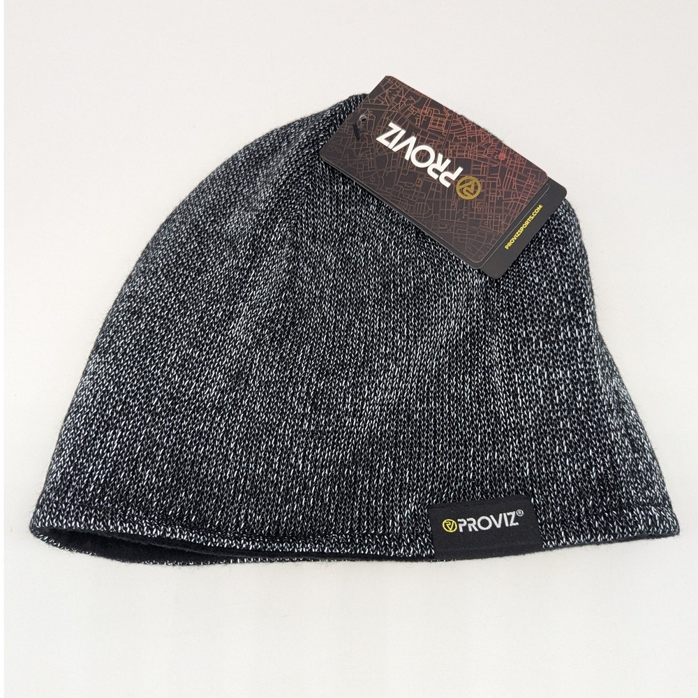 Proviz Reflective Fleece Lined Running Beanie Unisex OS Black PV2182 Cap Hat NWT